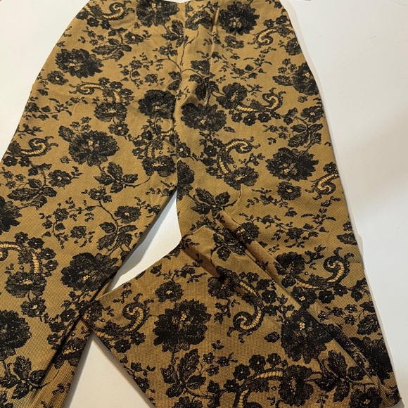 New York & Company Black Floral on Tan Pants - Picture 3 of 4